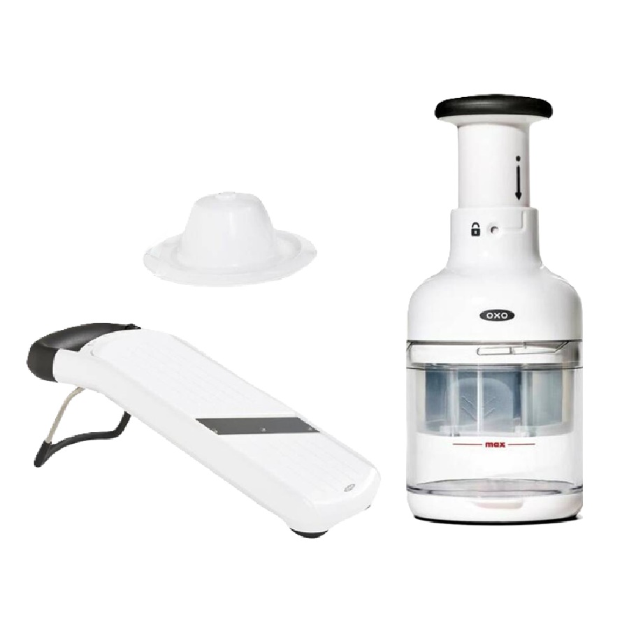 Simple Mandoline and Manual Chopper- White