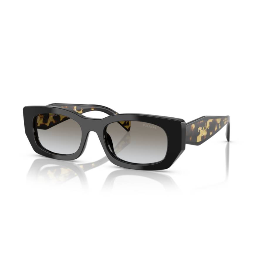 Pillow Sunglasses with Tortoise Arms  - Women - Black
