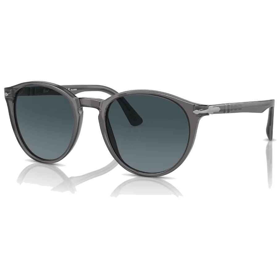 Round Polarized Sunglasses - Men - Transparent Grey