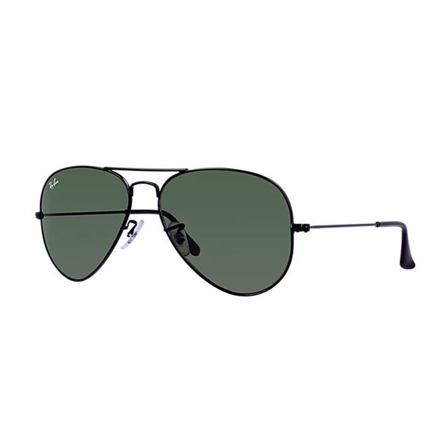 Aviator Classic Sunglasses - Unisex - Black / Green