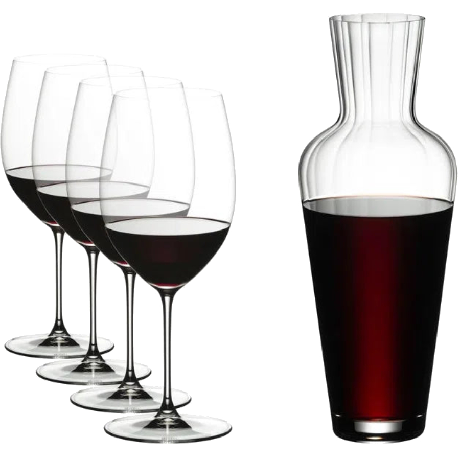 Veritas Jeu de 4 verres à Cabernet/Merlot avec Carafe Mosel