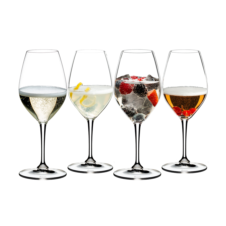 Ensemble de 4 verres à champagne et cocktail Mixing