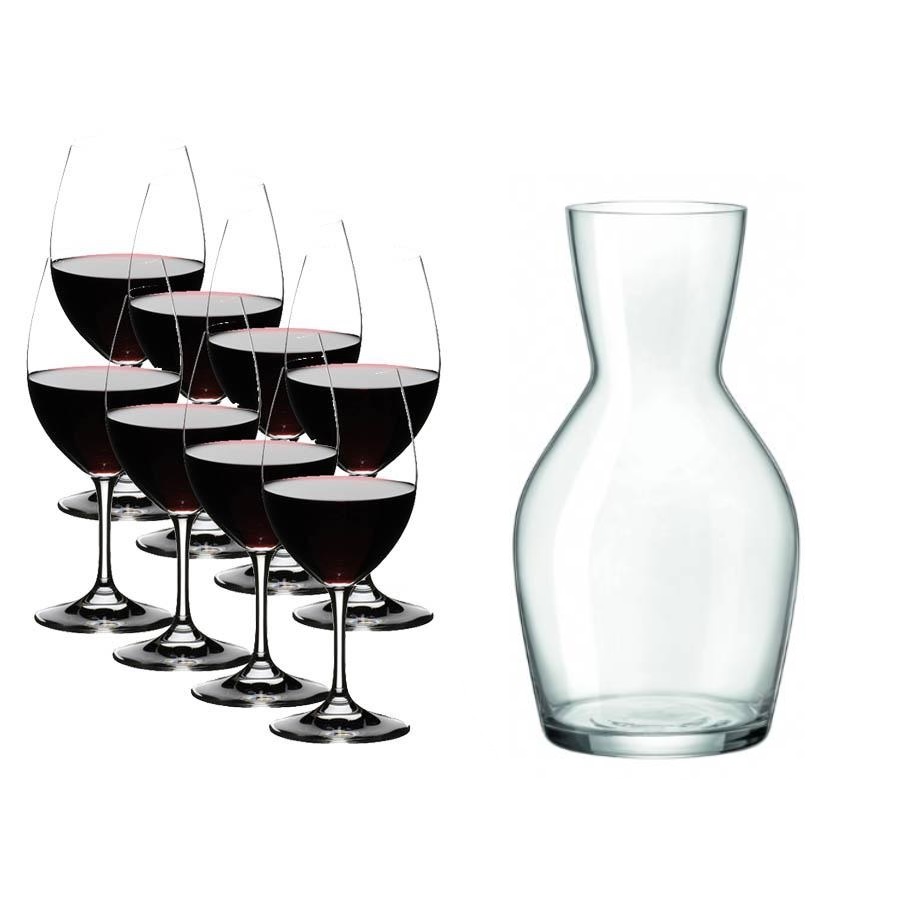 Ensemble de 8 verres à vin rouge Ouverture avec carafe à vin Ypsilon - 1.14L