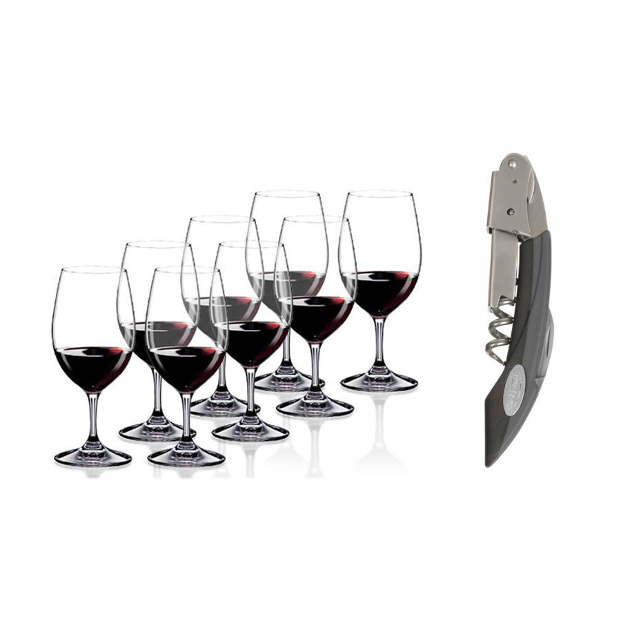 Ensemble de 8 verres à vin Ouverture avec tire-bouchon à double levier