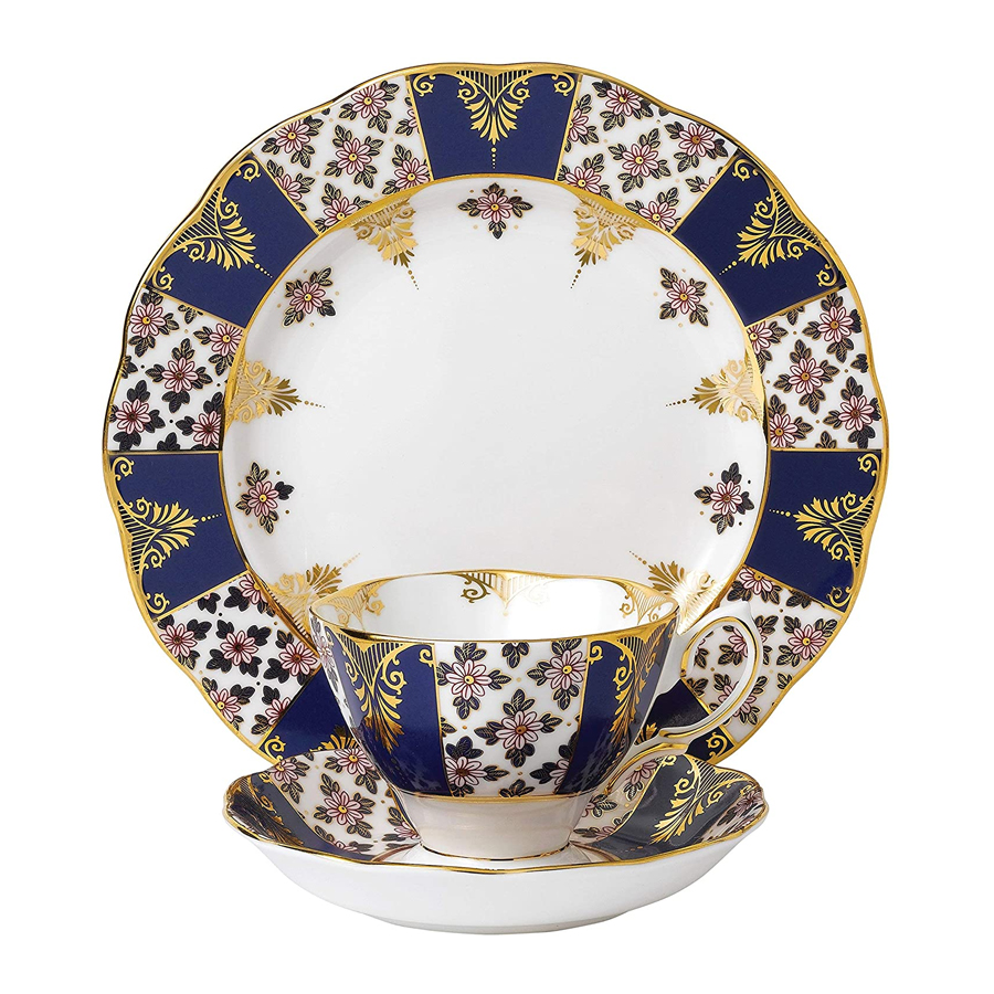 Service à thé 3 pièces 100 Years of Royal Albert 1900 - Bleu Régence
