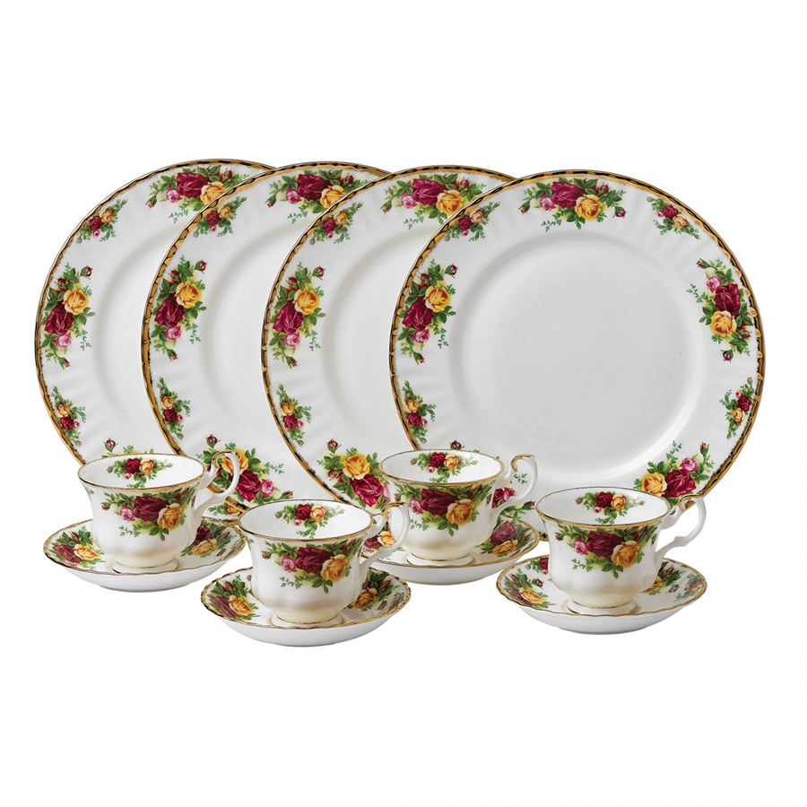 Old Country Roses 12-Piece Dinnerware Set