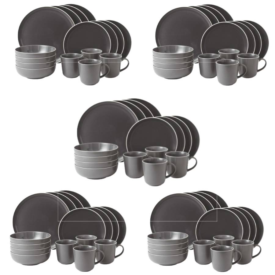Gordon Ramsay Bread Street 80 Piece Dinner Set - Slate Grey