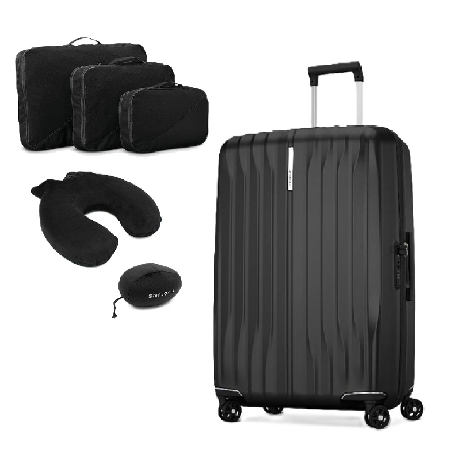 Uplift Hardside Large Spinner, Packing Cubes, and Memory Foam Pillow Set