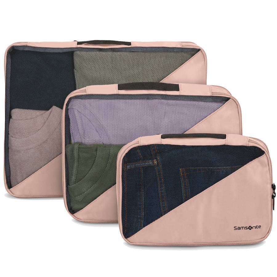 3-Piece Compression Packing Cube Set - Dusty Rose