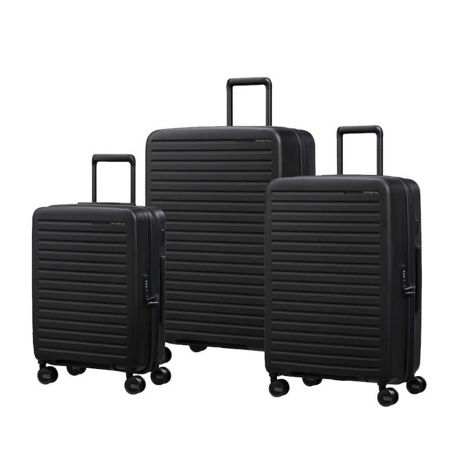 RestackD Nested Hardside Spinner Luggage Set - Black - 3 pieces