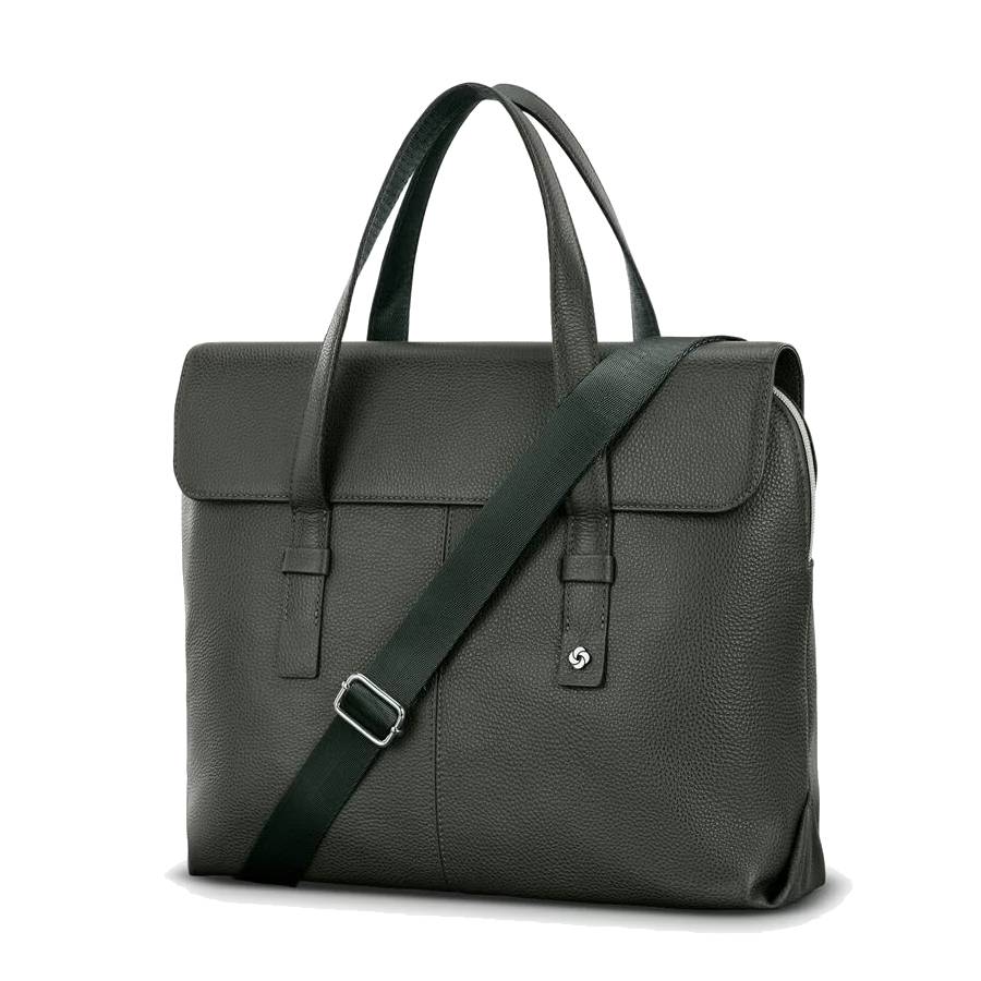 Mobile Solution 2 Leather Convertible Brief - Black - 15 inch