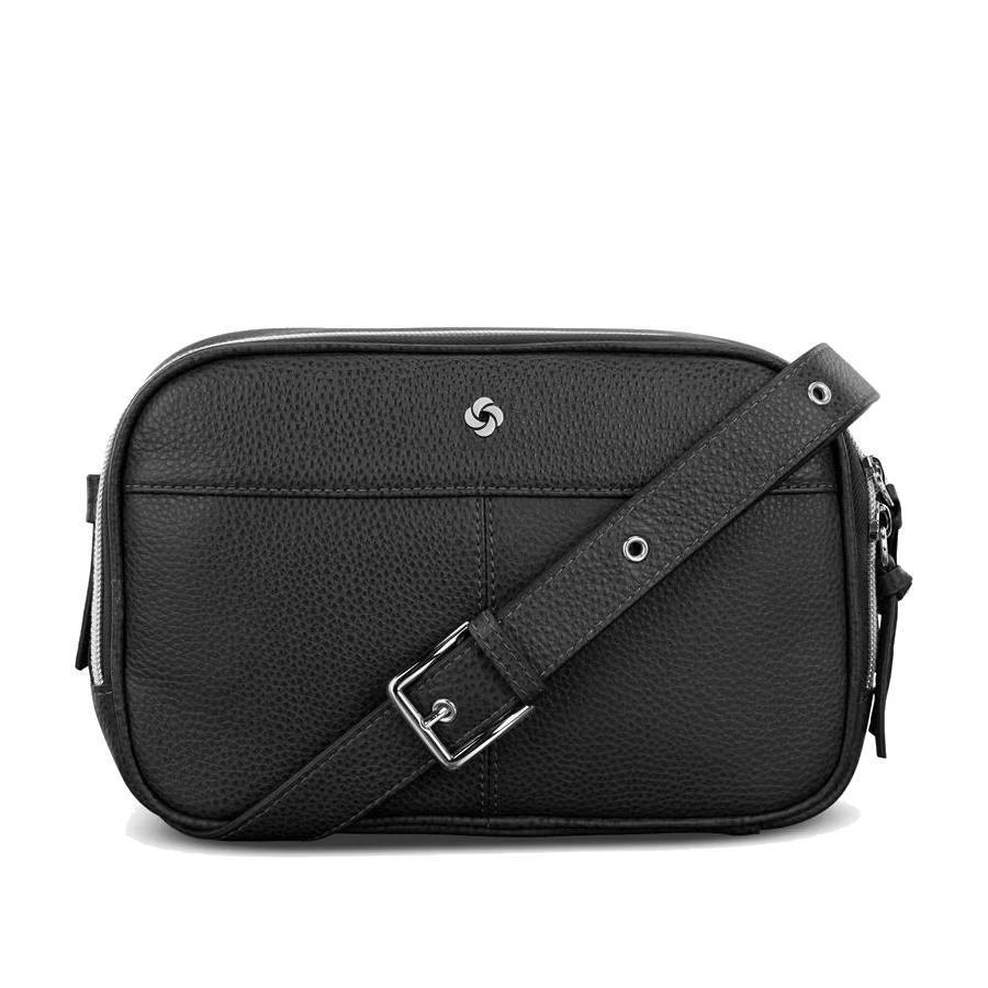 Mobile Solution 2 Leather RFID Crossbody - Black