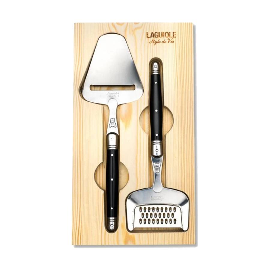Laguiole Premium Collection Cheese Slicer and Cheese Grater - Black