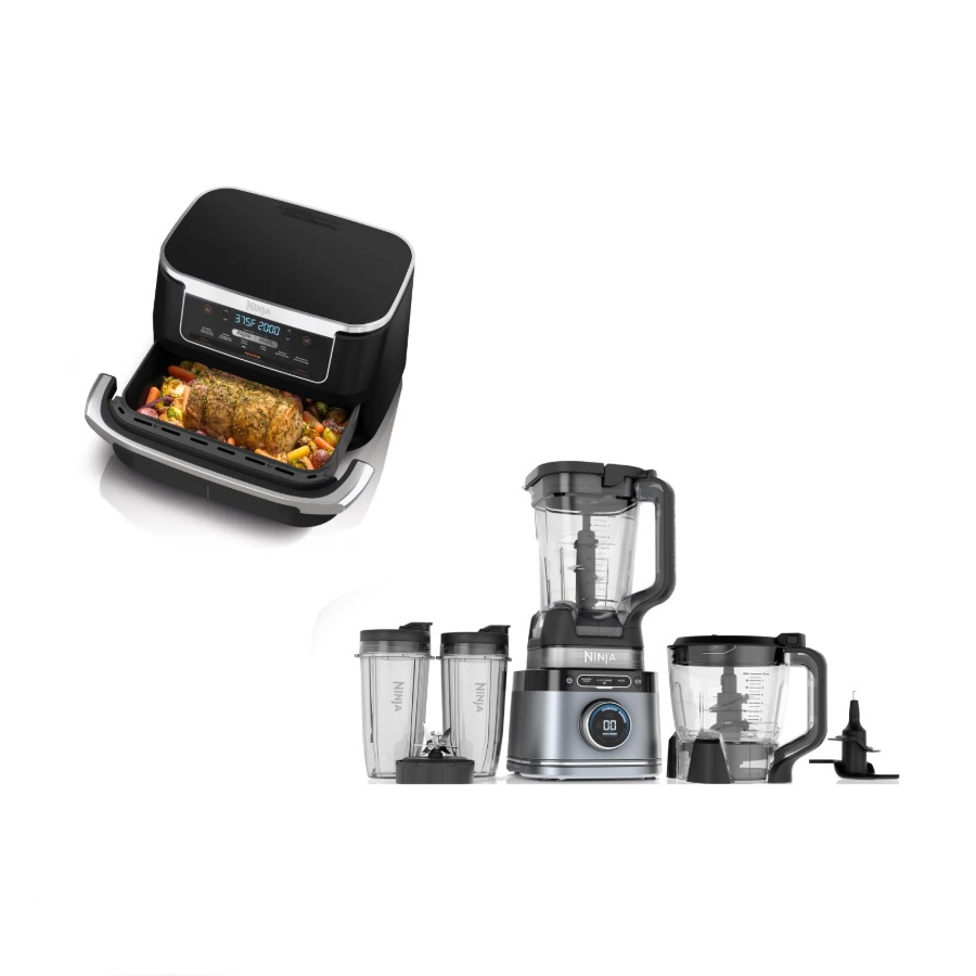 Detect Kitchen System Power Blender and Food Processor with Foodi FlexBasket Air Fryer with  MegaZone -7qt