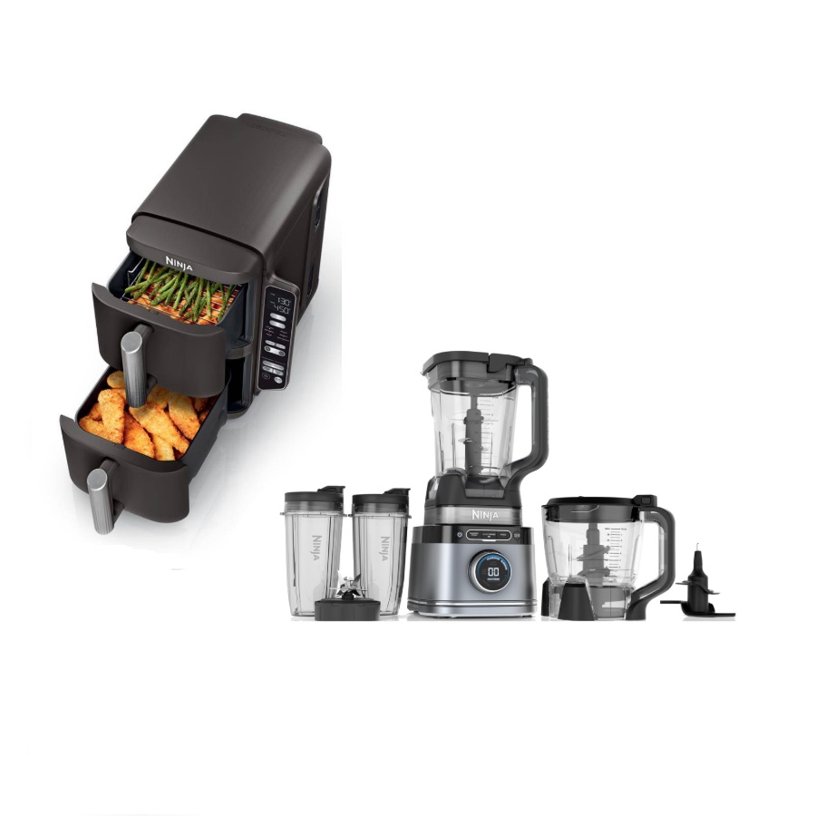 Detect Kitchen System Power Blender and Food Processor with DoubleStack 6-in-1 Two Basket Air Fryer - 8 Quarts