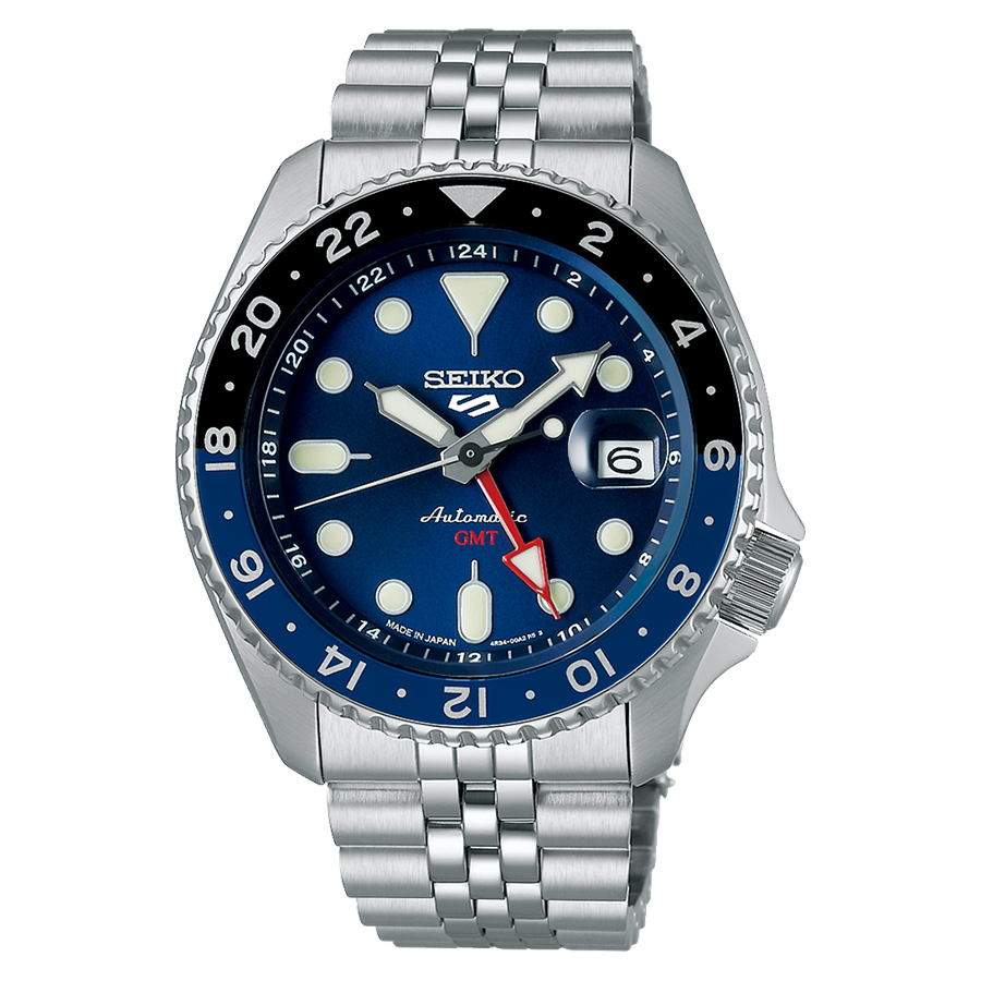 Sport 5 GMT Automatic Watch - Men's - Blue/Stainless Steel