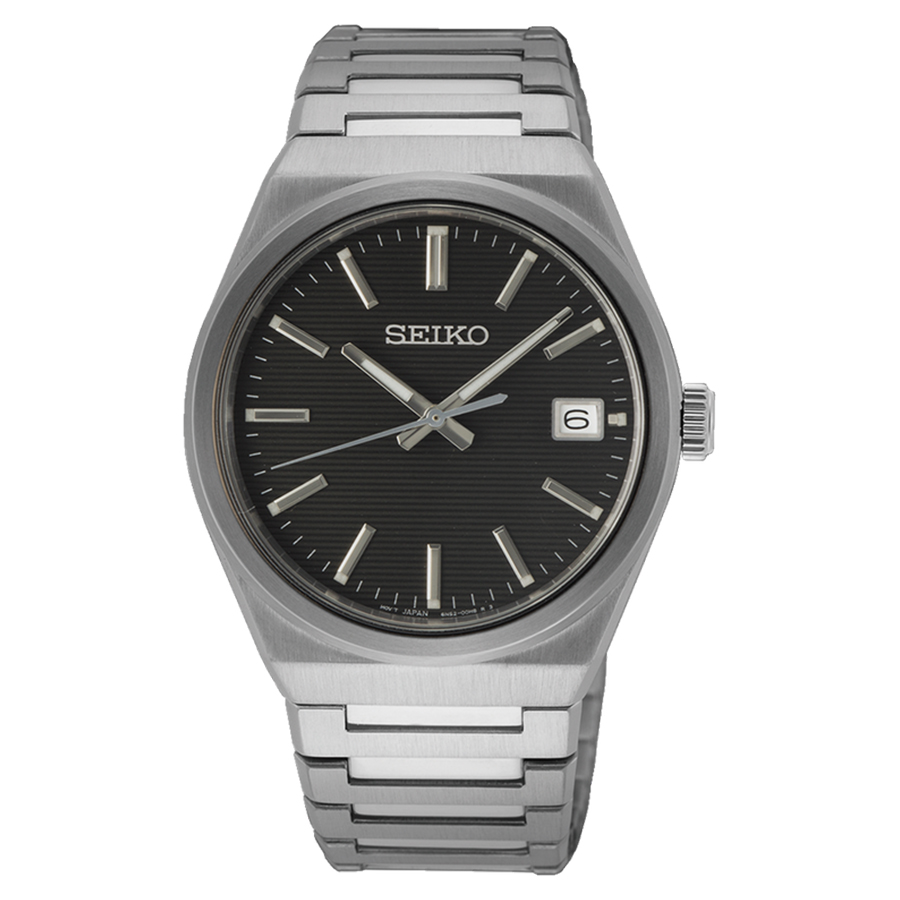 Sapphire Crystal Quartz Watch - Men's - Black/Stainless Steel
