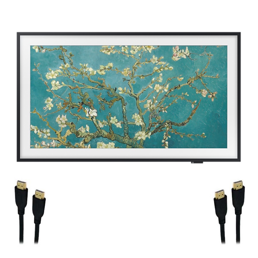 The Frame 32 inch 1080p HD HDR QLED Tizen Smart TV - 2023 with 2 HDMI cables