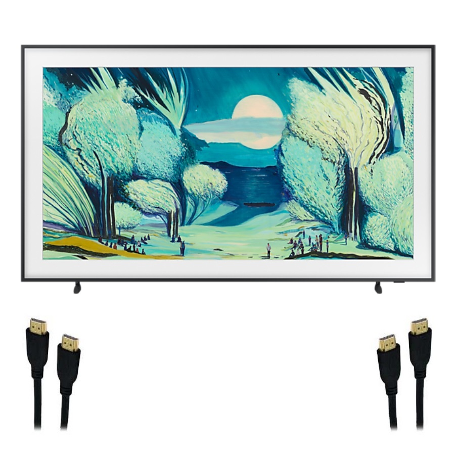 The Frame 50 inch 4K UHD HDR QLED Tizen Smart TV - 2025 with 2 HDMI cables