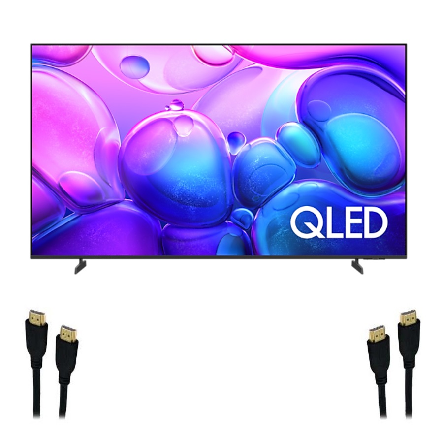 75 inch 4K UHD HDR QLED Tizen Smart TV - 2025 with 2 HDMI cables