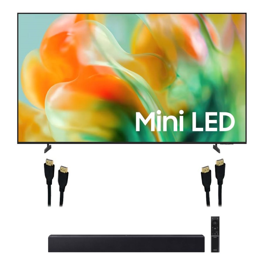 55 inch Mini LED M80H 4K Samsung Vision AI Smart TV (2026) with 2.0 Channel Sound Bar, and HDMI Cables Set