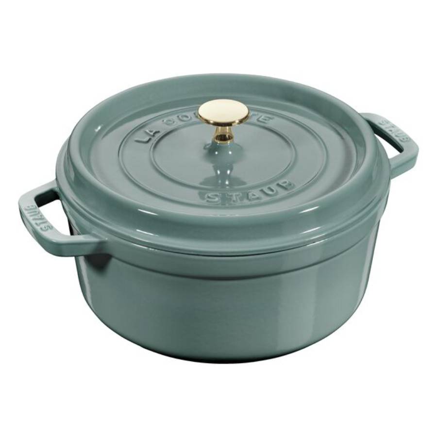 3.7 l cast iron round Cocotte - Eucalyptus