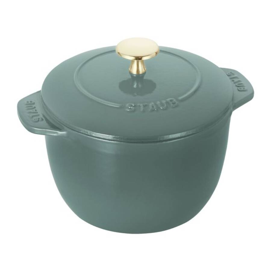 1.75 l cast iron round Rice cocott - Eucalyptus