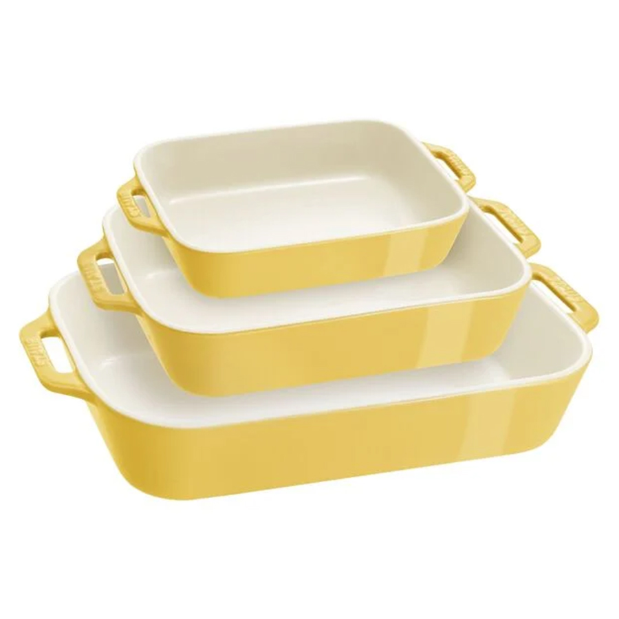 Ensemble de plats à four trois pièces en céramique - Citron