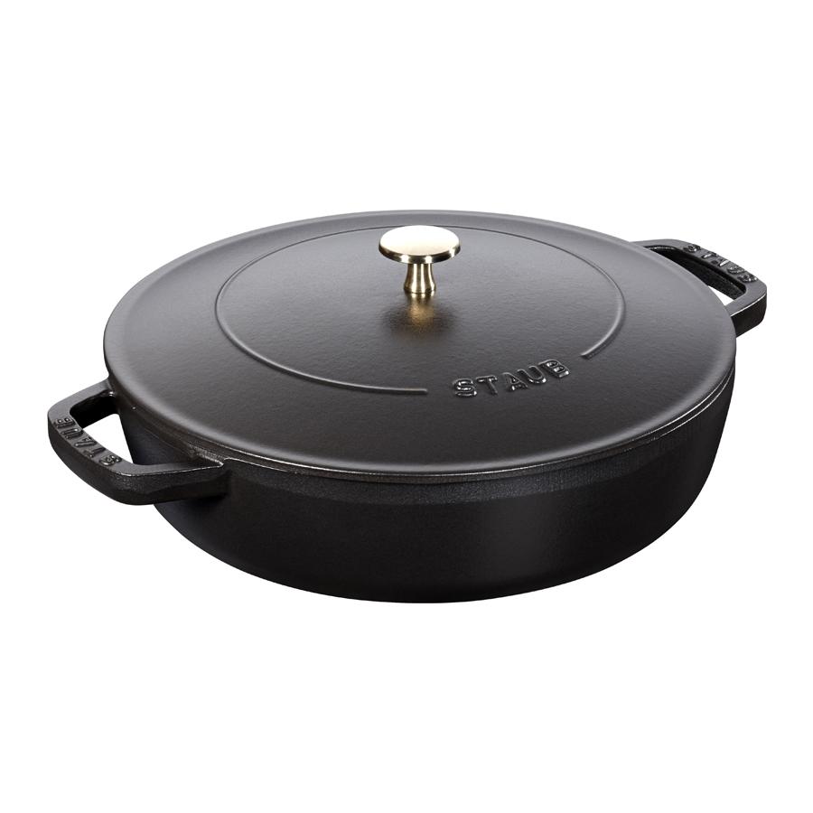 3.7 l cast iron round Saute pan Chistera - Black