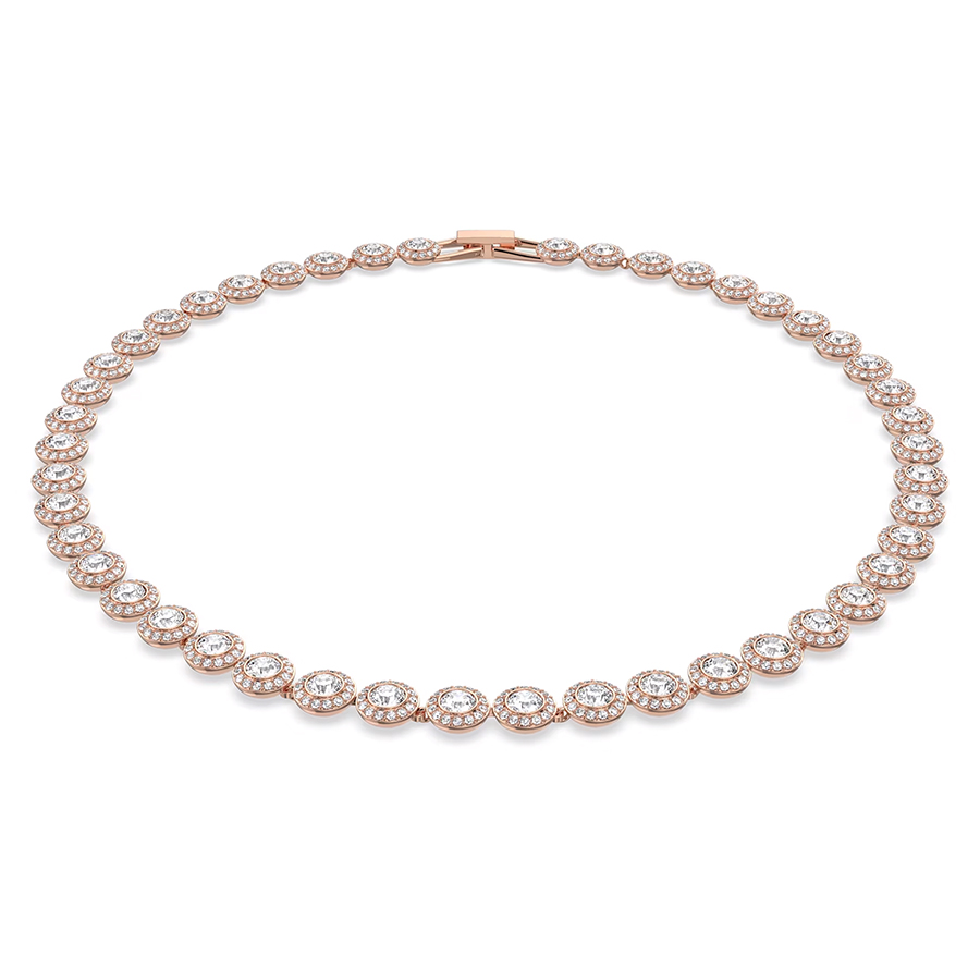 Collier coupe ronde Angelic Una - Blanc / Or rose
