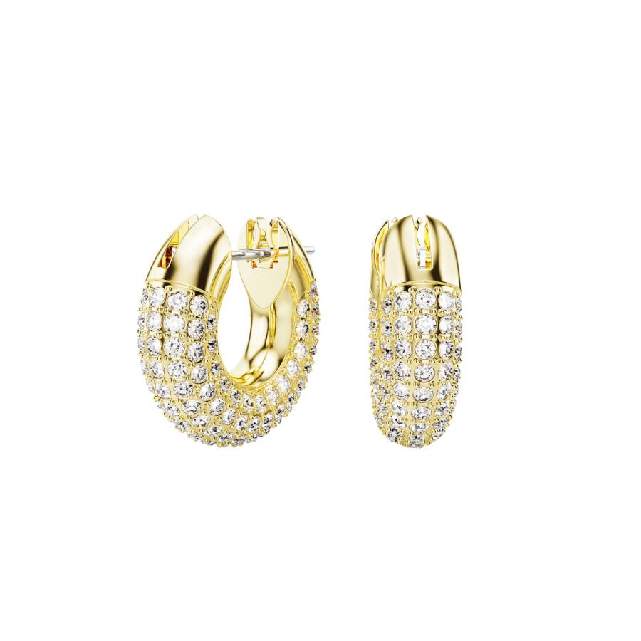 Dextera Small Hoop Earrings - White - Gold-tone Plated
