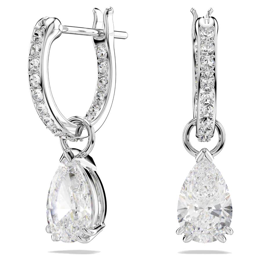 Millenia Hoop Earrings Pear cut - White Rhodium Plated