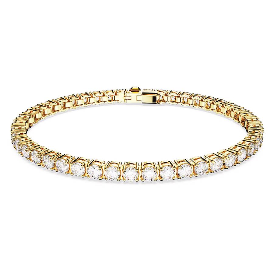 Bracelet coupe ronde Tennis Matrix - Blanc / Or - Petit