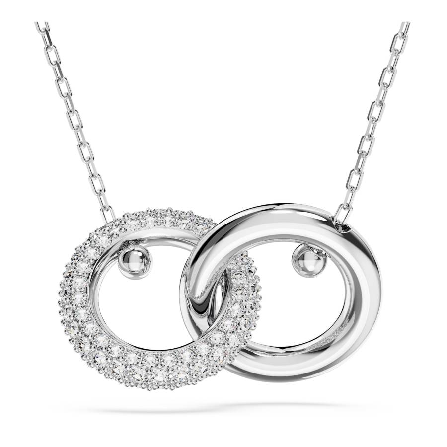 Pendentif boucle entrelacée Dextera - Blanc / Plaqué rhodium
