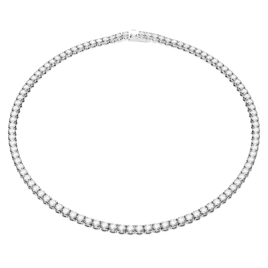 Matrix Tennis Necklace Round cut - White Rhodium Plated