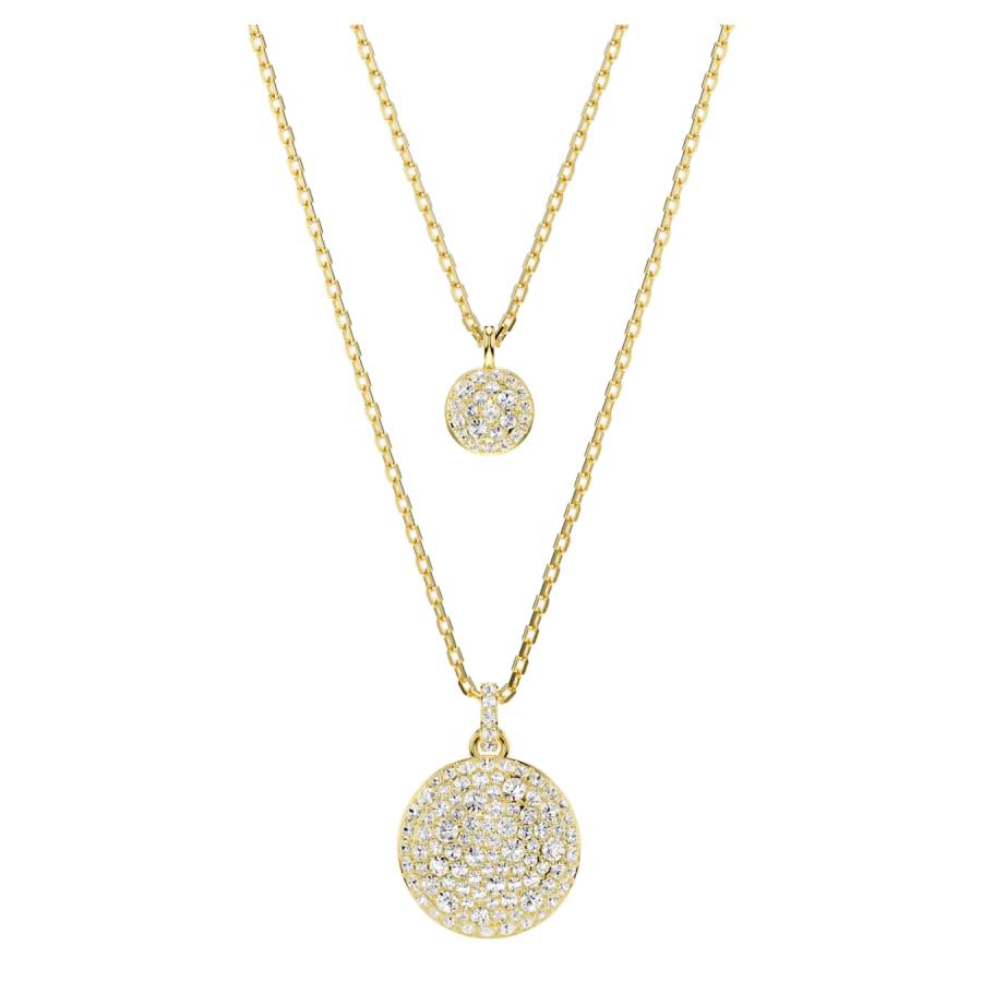 Sublima Layered Pendant - White - Gold-tone Plated