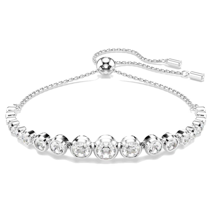 Imber White Mixed Round Cuts Tennis Bracelet - Rhodium Plated
