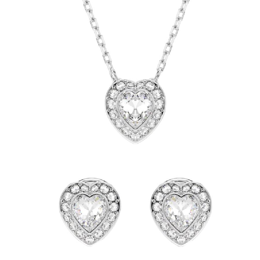 Ariana Grande Mixed Cuts Heart Set - White - Rhodium Plated