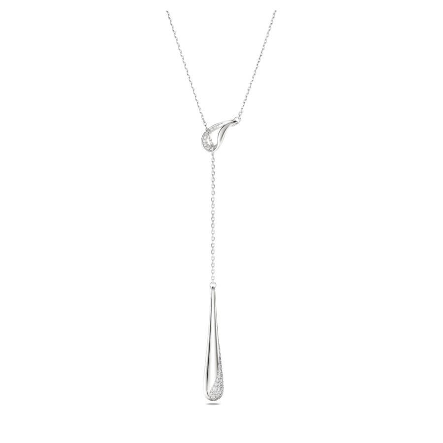Classica Y Pendant Round Cut - White - Sterling Silver