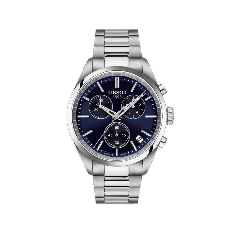 PR 100 Quartz Chronograph Index Date Watch - Men - Blue/Stainless Steel - 40mm