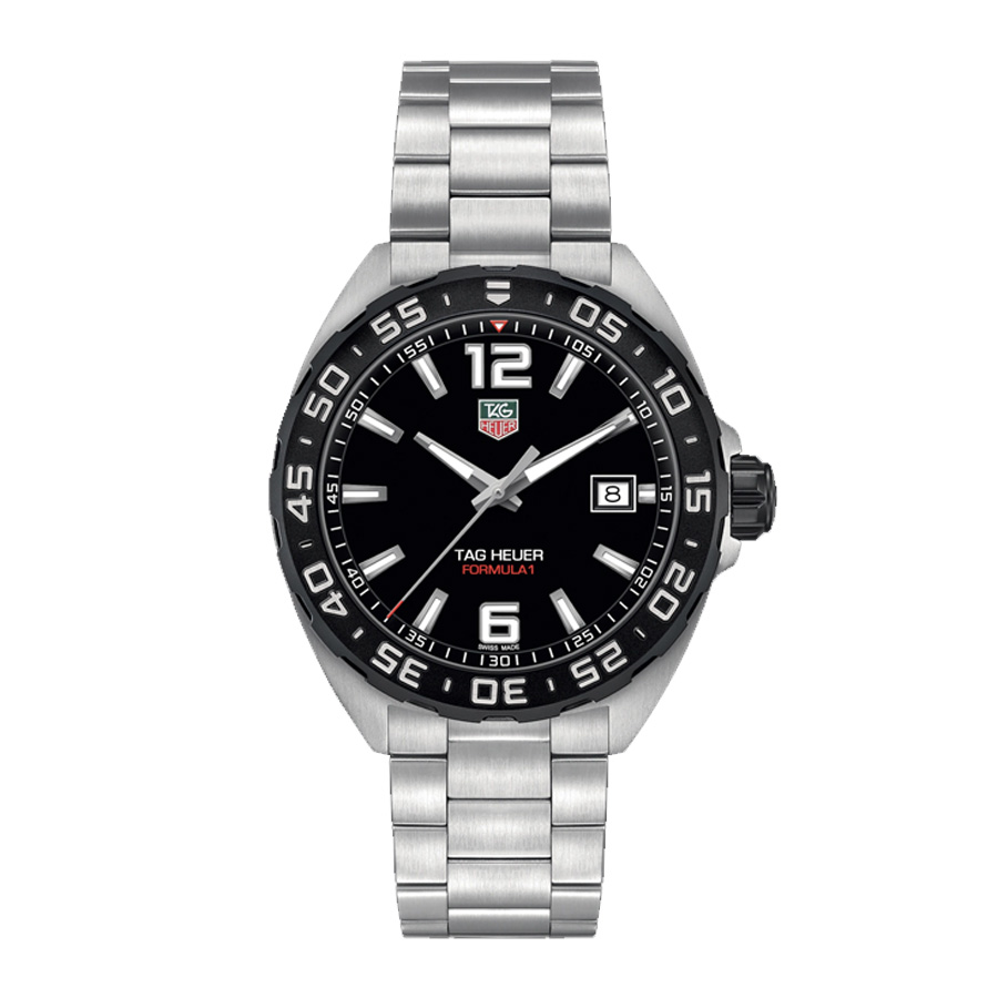 Montre en acier inoxydable à quartz pour homme Formula 1 - Noir