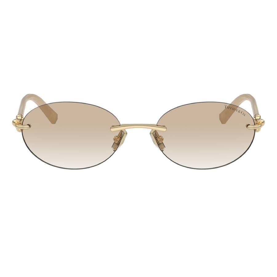 Lunettes de soleil ovales sans monture avec maillons HardWear - Femmes - Or pâle