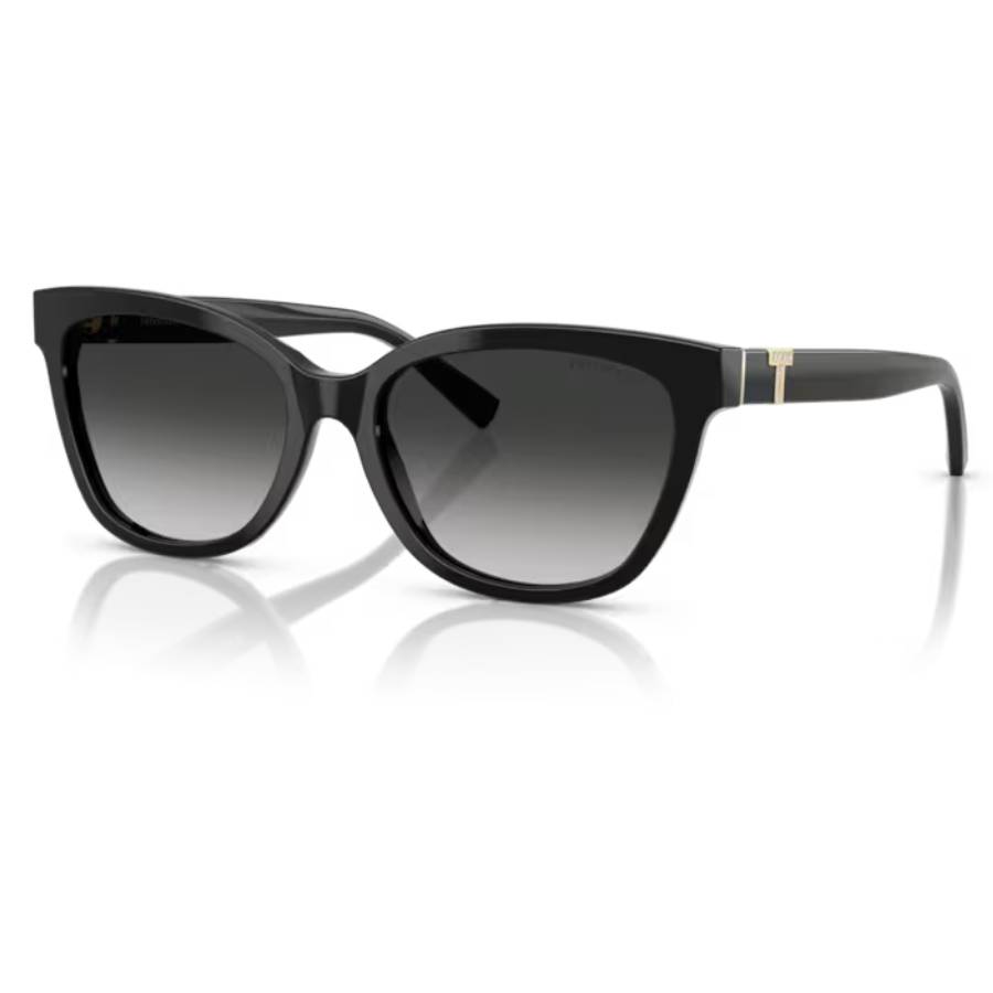 Lunettes de soleil œil de chat avec motif en T - Femmes - Noir