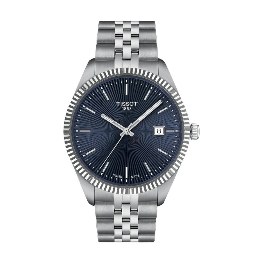 Ballade Guilloché Index Date Quartz Watch - Men - Blue/Stainless Steel - 40mm