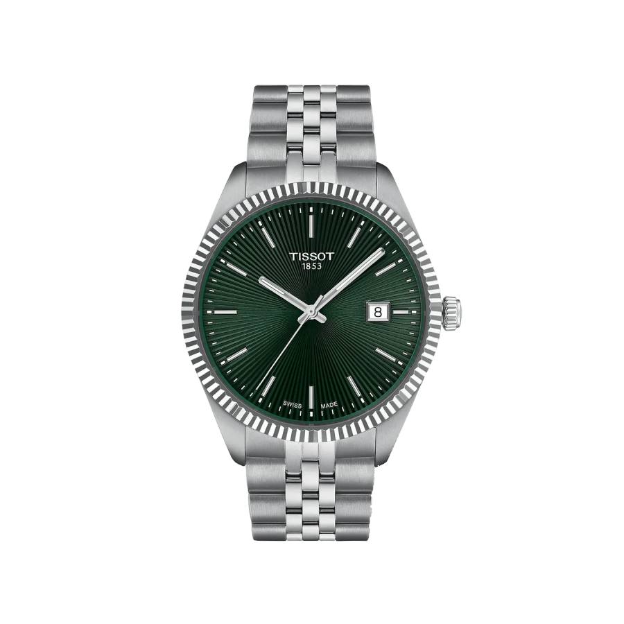 Ballade Guilloché Index Date Quartz Watch - Men - Green/Stainless Steel - 40mm