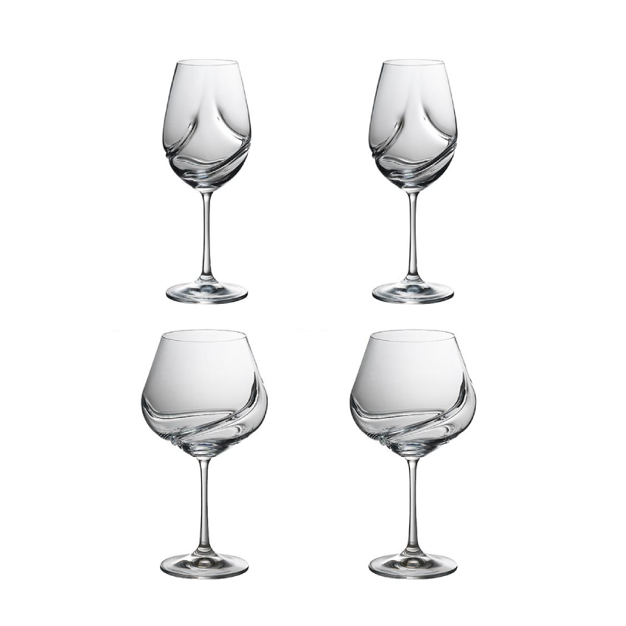Turbulence Red and White Wine Glasses set of 4