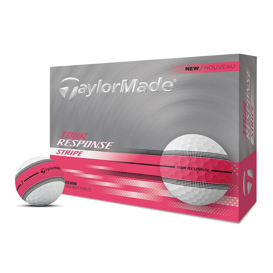 Balles de golf Tour Response Stripe - Rose néon