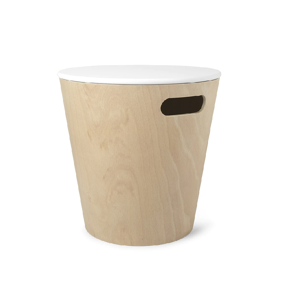Storage Stool - Woodrow White/Natural