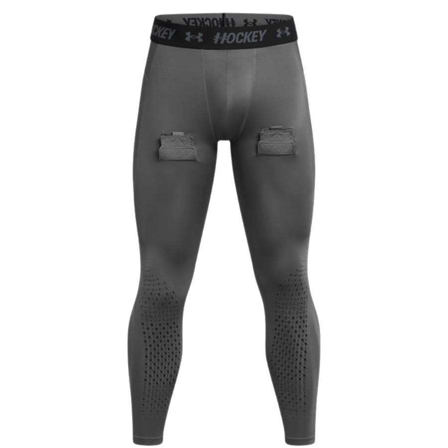 Leggings UA Hockey Compression - Hommes - Châteauroche / Noir - Moyen