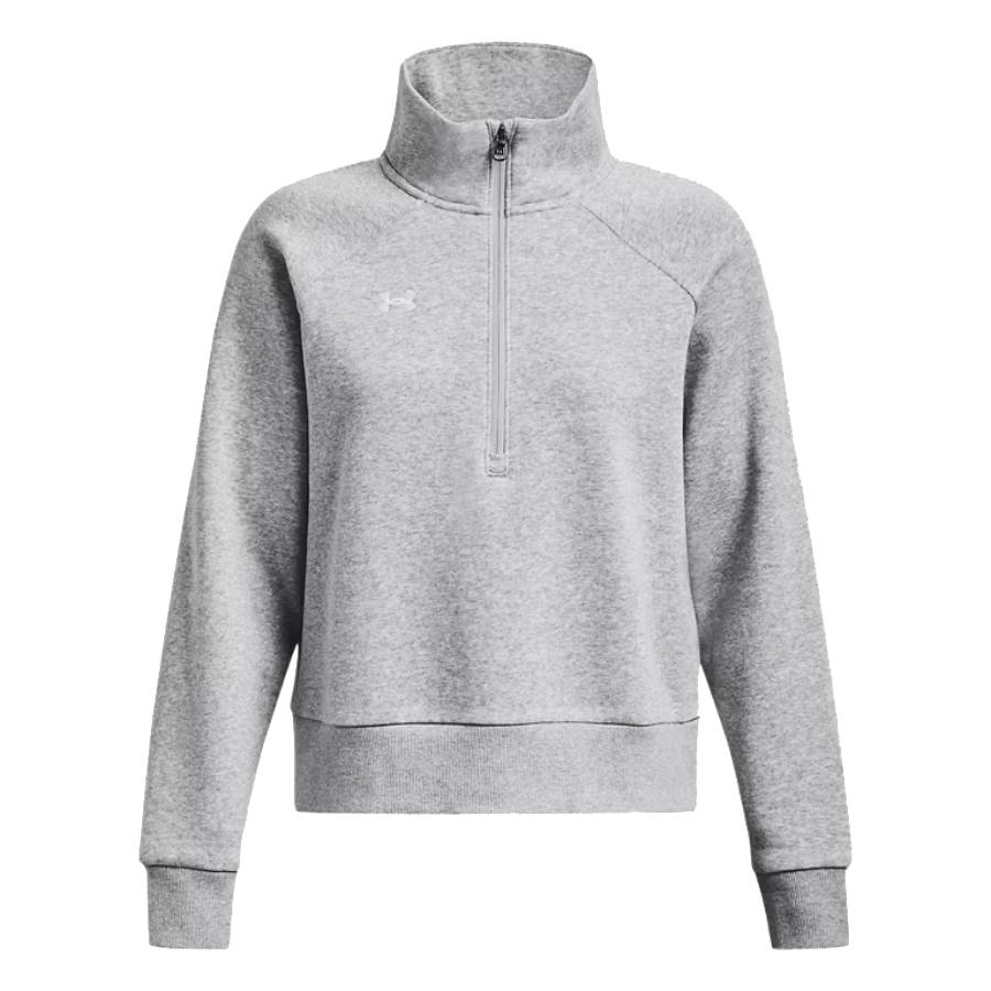 Haut 1/2 zip UA Rival Fleece - Femmes - Gris / Blanc - Grand